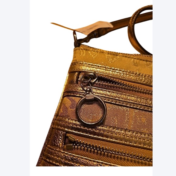 Coach Poppy NWT Bag Gold Metallic Lurex Crossbody Y2K Coach Poppy - Picture 11 of 17